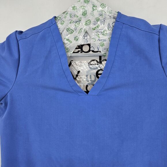 Figs Scrub Top Womens Extra Small Casma Three Pocket Technical Healthcare Blue - Picture 2 of 11